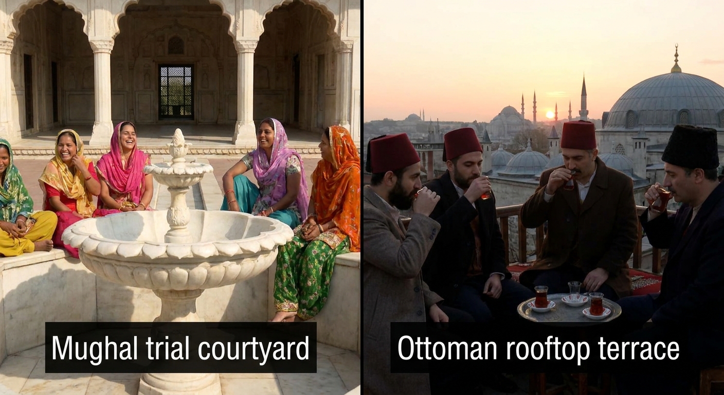 Between Courtyard and Rooftop: Comparing Daily Life in Mughal and Ottoman Cities